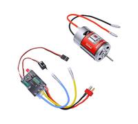 AMONIDA Motor Cepillado 550 con Enchufe ESC T de Poco Ruido para Entusiastas de la Aventura del Coche Trepador de Control Remoto 10T
