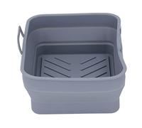 AMONIDA Olla de Cocina de Aire de Silicona, Bandeja Reutilizable para Freidora, Fácil de Limpiar para Uso en Cocina, 20x15,5 Cm (GRAY)