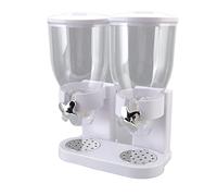 AMONIDA Operación Hermética Dual de la Torsión del Dispensador del Cereal para el Material del ABS del Almacenamiento 7L de la Cocina (WHITE)