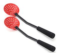 AMONIDA Pala de Pesca Roja, Pala Plegable Antideslizante para Pesca en Hielo de Invierno para un Fácil Almacenamiento, Juego de 2 Piezas, Plástico Duradero y EVA, 35 Cm de Largo