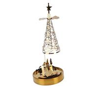 AMONIDA Pantalla de Proyección de Copo de Nieve, Bandeja de Base de Castillo Magnética de Acero Inoxidable, Candelabro Giratorio, Ideal para Decoración del Hogar, Reuniones de Navidad y Bodas