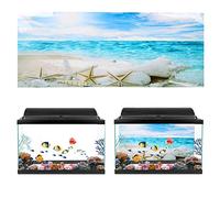 AMONIDA Pegatina Decorativa para Pecera, Paisaje Colorido para Acuario, 91x50cm, PVC No Tóxico (122 * 50CM)