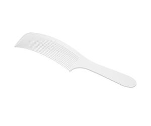 AMONIDA Peine de Pelo Curvo, Dientes Finos, Diseño Ergonómico para Salón y Uso Doméstico, Plástico, 8,86 Pulgadas de Largo (WHITE)