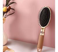 AMONIDA Peine Ovalado para Cabello Rizado con Gasbag Características de Masaje para Uso Doméstico Color Café 1 Unidad