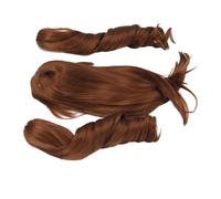 AMONIDA Peluca de Pelo Rizado para Muñeca, Material de Seda Suave de 22-23cm para Muñecas de Escala 1/3 con Cola de Caballo para Manualidades (Fresa Dorada)