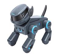 AMONIDA Perro Robot con Control Remoto, Cachorro Robótico Interactivo Programable con Luces LED Dinámicas y Sensores Táctiles de Voz, con Altavoz y 100 Secuencias de Acción, para