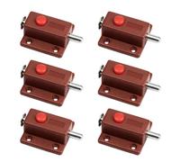 AMONIDA Pestillo de Botón Pulsador con Diseño Duradero, 54.6mm (BROWN) | Fácil operación con botón, varilla de bloqueo de hierro resistente a la corrosión, versátil para gabinetes, cajones, madera
