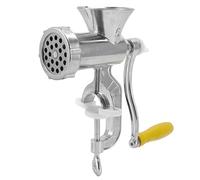 AMONIDA Picadora de Carne Manual de Aleación de Aluminio Plateado, Máquina Compacta para Hacer Salchichas para la Cocina Casera, Ideal para Carne de Res y Cerdo, Incluye 1 Tubo de Llenado de