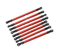 AMONIDA Piezas de Mejora de Aleación de Aluminio con Varilla de Enlace RC para un Rendimiento Mejorado del Chasis con Distancia Entre Ejes 1/10 SCX10 de 313 Mm, 8 Piezas (Rojo)