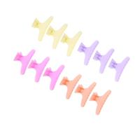 AMONIDA Pinza de Pelo de Mariposa, Abrazaderas de Sección para Herramientas de Peluquería, Juego de 12 Piezas para Gran Cantidad de Cabello, Coloridas, 3,1x1,8 Pulgadas (horquilla de cristal)