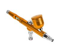 AMONIDA Pistola Pulverizadora con Aerógrafo AR130K de 0,3mm, Herramienta de Arte Profesional para Proyectos Publicitarios de Pintura de Modelos, Color Negro (Gold)