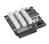AMONIDA Placa de Ruptura GPU para Minería, 12 Puertos, Pantalla LED de Voltaje de 6 Pines, Módulo de Potencia de 2200 Vatios y 12V para 800W PSU, Plástico Metálico Negro