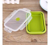 AMONIDA Plegable de Silicona de 800 Ml, Contenedor de Almacenamiento de Alimentos Portátil, Contenedor con Tapa con Cerradura con Diseño Duradero, Ideal para Oficina, Camping, Senderismo y Picnic