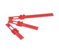 AMONIDA Regla de Carpintería de Aluminio de 3 Piezas, Regla Deslizante de Bolsillo, Herramienta de Escalas Grabadas con Imperial y Métrico, 6 8 12 Pulgadas, para Carpintero Bricolaje