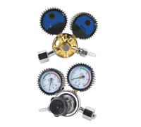 AMONIDA Regulador de CO2 2 Calibres Construcción de Metal Duradero Control de Presión de Doble Etapa para Elaboración Casera y Uso Industrial