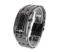 AMONIDA Reloj LED Pantalla de Modo de Hora Electrónica Resistente Al Agua única para Hombres Elegante Acero Inoxidable Vida útil de 30 M a Prueba de Agua 1 X Reloj LED (Grande 8 cm/3,2 Pulgadas)