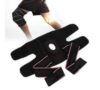 AMONIDA Rodillera con Estabilizadores Laterales Soporte Cómodo para Baloncesto y Correr Ajustable 1 Pieza Negro + Rosa