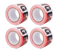 AMONIDA Rollos de Cinta de Advertencia de Seguridad, Diseño Blanco Rojo No Adhesivo, 4 Uds., para Uso Impermeable de PE, Barricada de Peligro