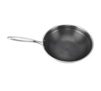 AMONIDA Sartén de Acero Inoxidable con Superficie Antiadherente de Panal para una Cocina Saludable, 2,2 Cm de Grosor, Apta para Lavavajillas, 1 Pieza (Los 24cm)