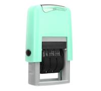 AMONIDA Sello de Fecha Portátil de Secado Rápido para Uso Doméstico y de Oficina Material ABS Ligero 25x2,8mm (GREEN)