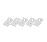 AMONIDA Tapa de Extremo de Perfil de Aluminio, Cubierta de Metal de Aleación Duradera, Tapa de Extremo de Perfil para Construcción Industrial, Juego de 5 Orificios Dobles 4080 (Silver)