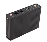 AMONIDA Tarjeta de Sonido Externa 5.1 Adaptador de Tarjeta de Sonido USB Versátil para PC Portátil Aleación de Aluminio Grabación de 48 KHz (Black)