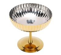 AMONIDA Taza de Postre de Acero Inoxidable de 3,9x3,5 Pulgadas para Entusiastas de la Repostería Casera que Sirven Helado, Pudín de Yogur, Acabado Pulido con Diseño Plisado, para (GOLD)