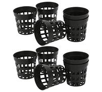 AMONIDA Tazas de Red Acuática, 10 Unidades, Cestas de Plástico Duraderas para Plantar, para Uso Hidropónico y en Suelo, Acuarios de Jardín, Color Negro (Talla Grande)