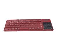 AMONIDA Teclado Inalámbrico Plegable para Trabajadores Remotos Que Escriben en Tabletas Portátiles, Panel Táctil Sensible con Teclado Numérico, Distancia de Trabajo de 10 M, Bater (Wine Red)