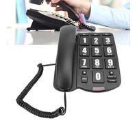 AMONIDA Teléfono Residencial con Cable con Botón Grande Marcación Rápida Control de Volumen Alerta Intermitente Teléfono Montable en la Pared para Personas Mayores (Black)