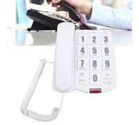 AMONIDA Teléfono Residencial con Cable con Botón Grande Marcación Rápida Control de Volumen Alerta Intermitente Teléfono Montable en la Pared para Personas Mayores (White)