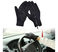 AMONIDA Térmicos a Prueba de Viento a Prueba de Agua Pantalla Táctil Antideslizante para Esquí Ciclismo Uso en Invierno Tamaño 9.06x4.13in (Black)