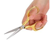 AMONIDA Tijeras Retro de Costura para Bordado Vintage, para Trabajos Artesanales, Diseño Ergonómico de Acero Inoxidable, 12,5 Cm de Longitud (GOLD)