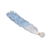 AMONIDA Trama de Pelo de Muñeca, Degradado en Azul Blanco, de Pelo de Seda Suave de Alta Temperatura para Hacer Muñecas, Lavable, 30cm para Manualidades (Efecto dominó del agua)