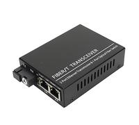 AMONIDA Transceptor de Fibra, Transceptor de Fibra Ethernet 100-240V Tx1310nm/Rx1550nm para el Hogar (Enchufe de la UE)