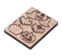 AMONIDA Troquel de Corte de Cuero con Tema de Halloween, Herramienta de Perforación Manual Duradera para Decoración de álbumes de Recortes, Base de Madera