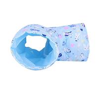 AMONIDA Túnel de Animales de 3 Vías, Juguete para Mascotas, Tela Suave de Color Brillante para Hámster, Hurón, Conejo, 29cm de Largo (Blue)
