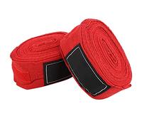 AMONIDA Vendas para Manos de Boxeo de Algodón de 5 M, 2 Unidades, Vendas Transpirables y Cómodas para Entrenar, Protejan Sus Manos de Lesiones, Disponibles en Rojo, Negro (Rojo)