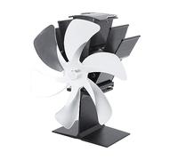 AMONIDA Ventilador Térmico con 6 Aspas Circulación Rápida y Cálida para Estufa de Leña Chimenea Fácil Instalación Ecológico (SILVER)