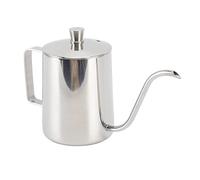 AMONIDA Vierta sobre la Tetera de café de Cuello de Cisne de Diseño Compacto de Acero Inoxidable para Elaboración Casera 1 Unidad (350ml Plata)