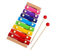 AMONIDA Xilófono Colorido para Niños Glockenspiel Profesional con 8 Tonos para Educación Musical de Madera 9,25 X 4,72 Pulgadas para Niños (madera de pino)