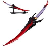 AMONT | Daga Decorativa Ira de Dragón Negra 61 cm | Réplica de Exhibición sin Filo en Acero Carmesí con Soporte | EYM