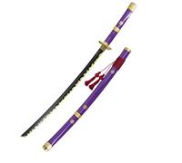AMONT - Espada Decorativa Japonesa en Bambú - Modelo Enma Zoro en Madera - Color Lila - Serie One Piece -104 Cm
