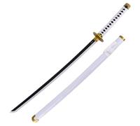 AMONT | Katana LED Decorativa 105 cm Blanca y Dorada | Réplica Japonesa de Bambú sin Filo de Exhibición | EYM