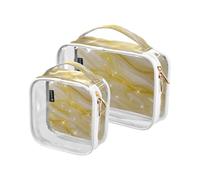 Amooorous 2 paquete falso brillo mármol grano oro claro decorativo bolsa colgante TSA aprobado bolsa multifuncional viaje cosmético aeropuerto aeropuerto compatible para maquillaje, falso, Fake
