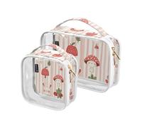 Amooorous 2 paquete infantil conejito rubor color raya claro decorativo hombres bolsas de baño para viajes aprobado TSA bolsa de viaje cosmética multifuncional afeitado esencial maquillaje, conejo