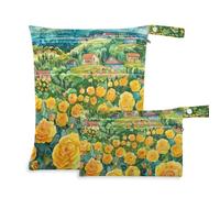 Amooorous A Field Of Yellow Roses Bolsas de Tela Reutilizables, Paquete de 2, Accesorios de Viaje para Bebés con Asas para Playa Piscina