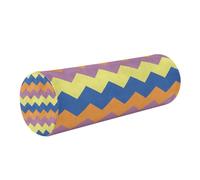 Amooorous Almohada de rayas coloridas para el cuello, forma de 17 almohadas redondas, cilindro trasero, espuma con cremallera