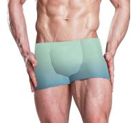 Amooorous Bañador azul aguamarina degradado | Pantalones cortos de natación grandes y altos, pantalones cortos de baño de secado rápido para vacaciones en la playa