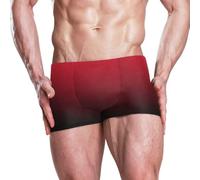 Amooorous Bañador tipo bóxer para hombre, color rojo y negro degradado | Bañador tipo bóxer de secado rápido para hombre, pantalones cortos de playa para playa, mar, piscina, deportes